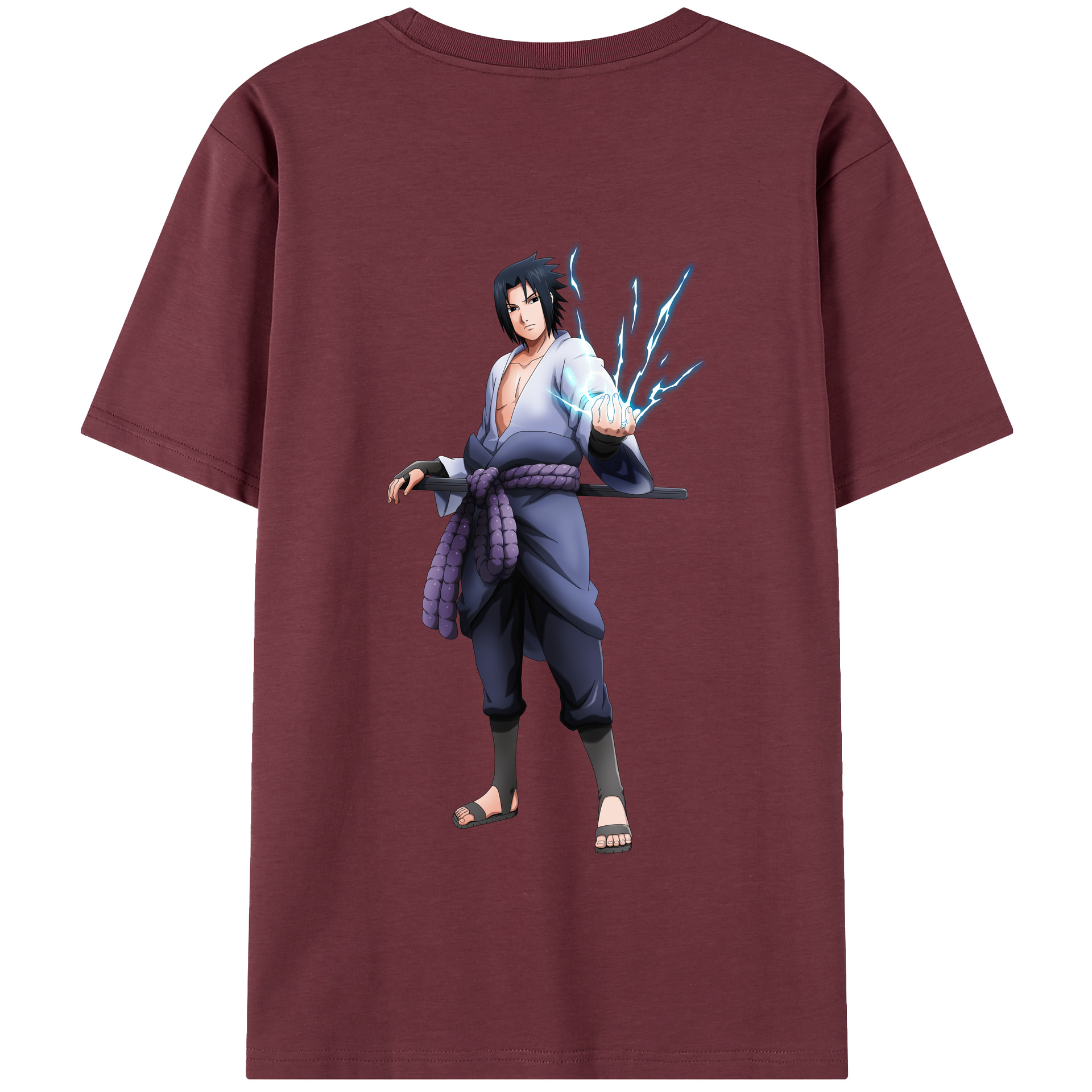 （画像用） NARUTO -ナルト- うちは サスケ Uchiha Sasuke 綿100％半袖Tシャツ（背面プリント）